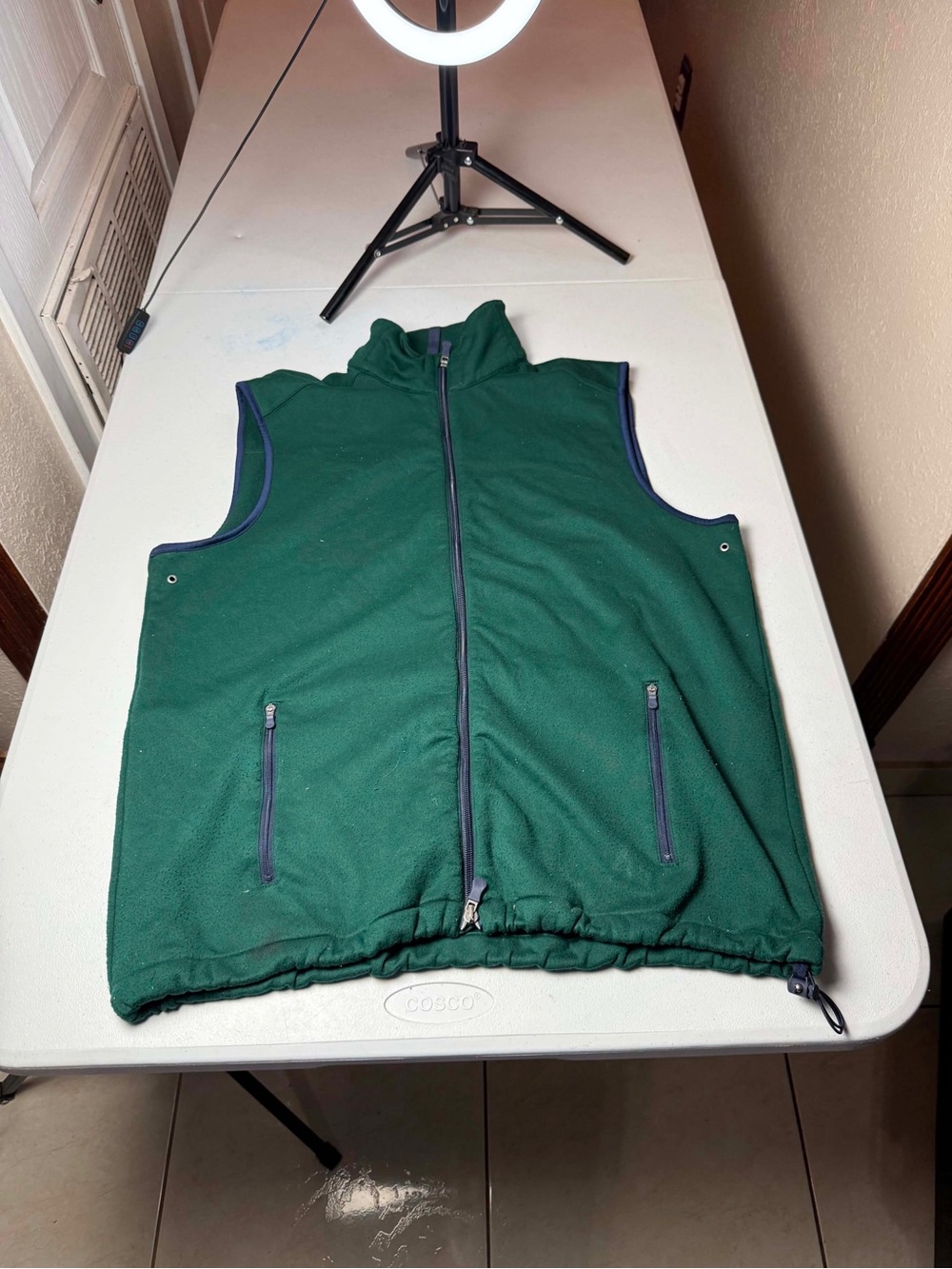 Vintage 90s Mens Polo Sport Golf Ralph Lauren Full Zip Fleece Vest Green Sz L